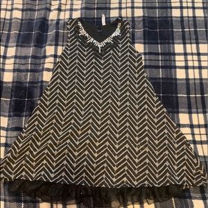 black and silver short dress